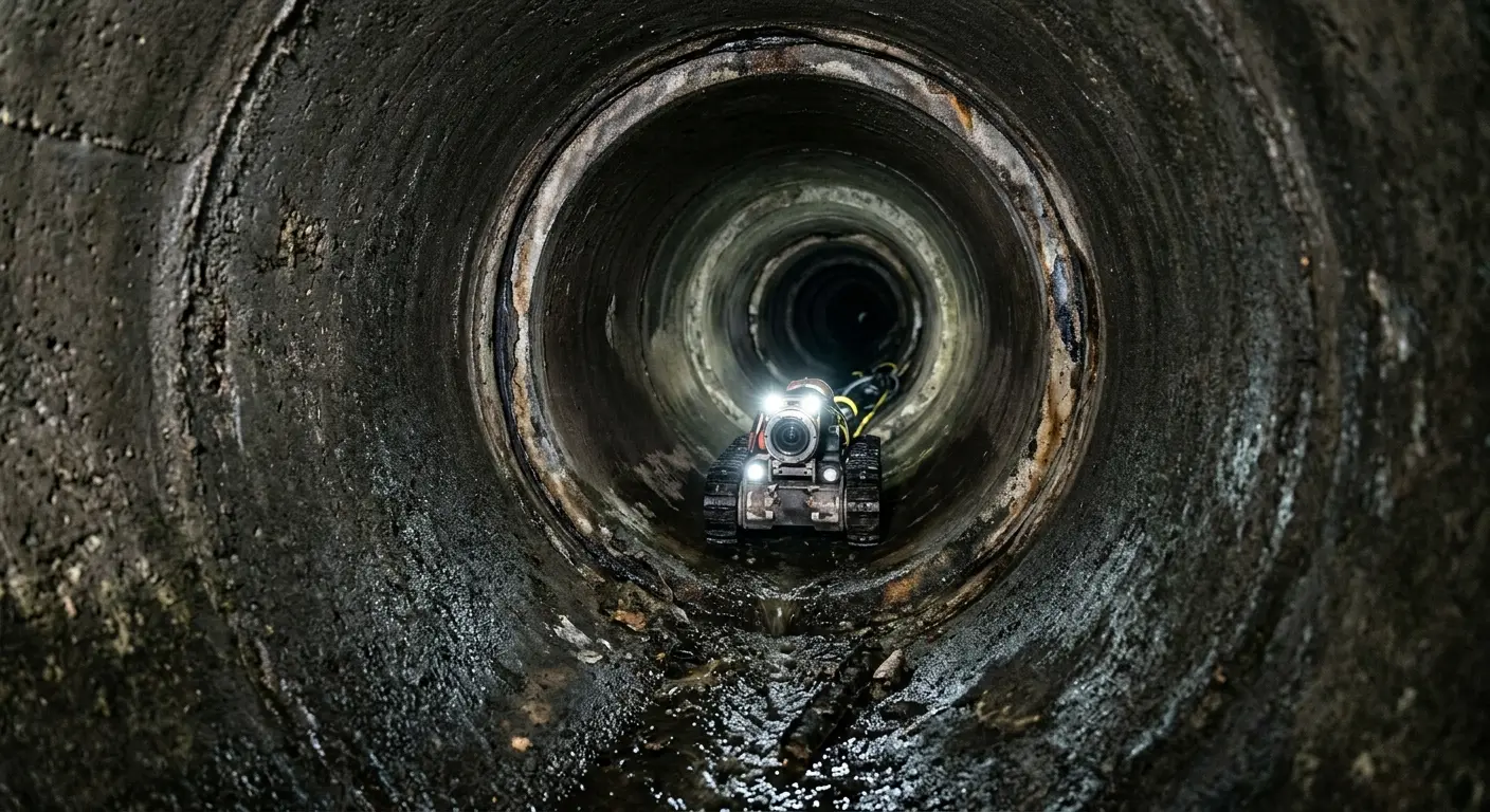 Robotic sewer camera inspecting pipe interior for Sewer Line Repair in Dearborn